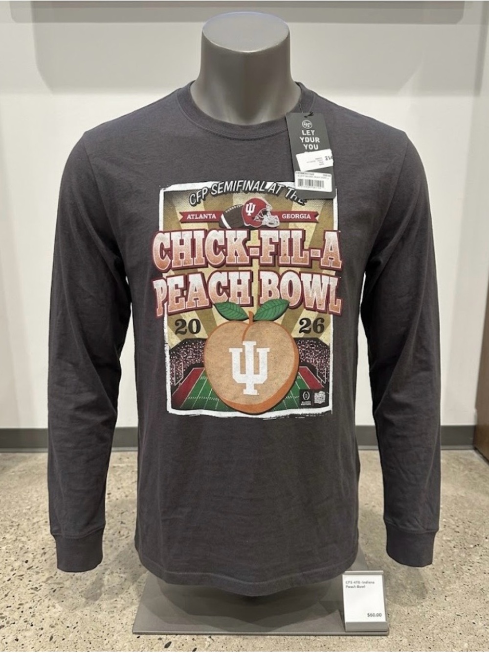 47 Brand Chick-fil-A Peach Bowl 2026 Long Sleeve Tee -Charcoal Grey
